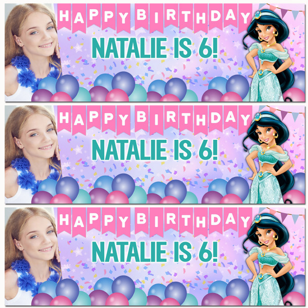 Personalised Party Banner For Kids Birthday Disney Princess Jasmine