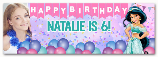 Personalised Party Banner For Kids Birthday Disney Princess Jasmine