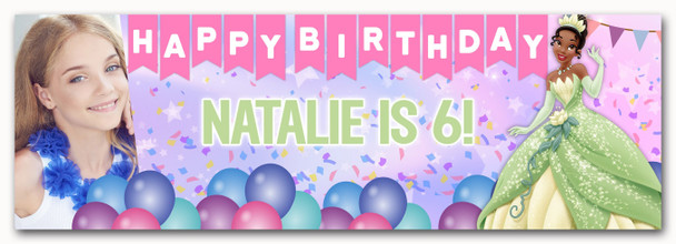 Personalised Party Banner For Kids Birthday Disney Princess Tiana