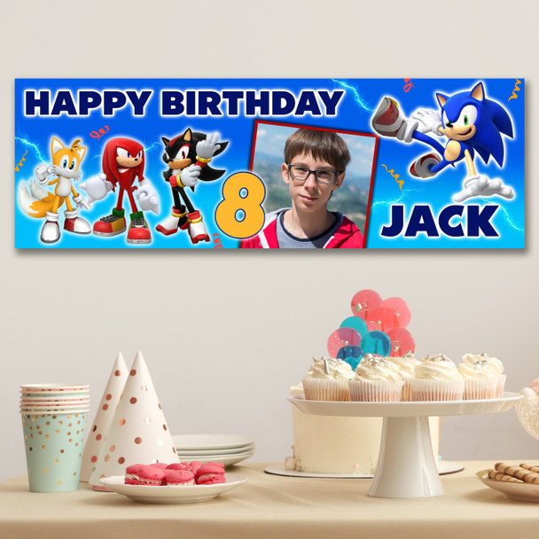 Personalised Party Banner For Kids Birthday Sonic The Hedgehog Photo