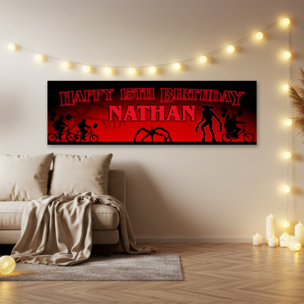 Personalised Party Banner For Kids Birthday Stranger Things