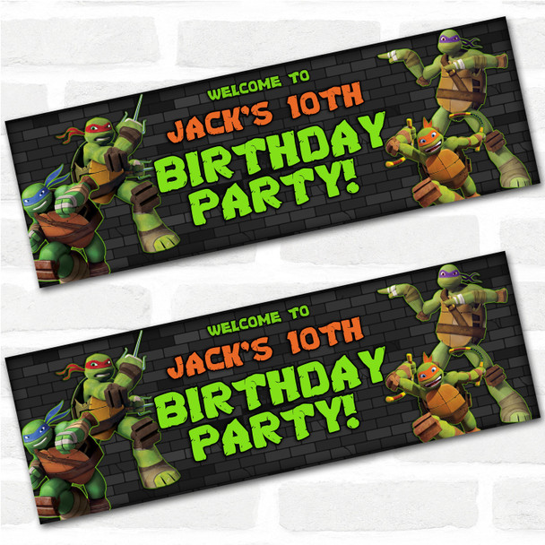 Personalised Party Banner For Kids Birthday Teenage Mutant Ninja Turtles