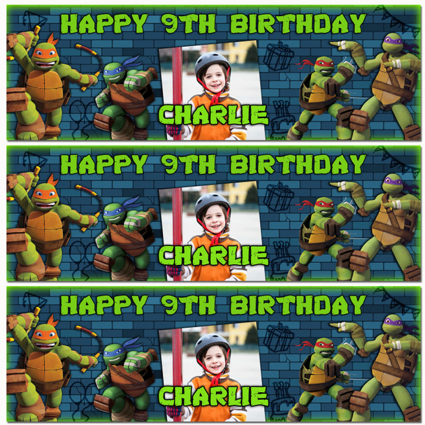 Personalised Party Banner For Kids Birthday Teenage Mutant Ninja Turtles Photo