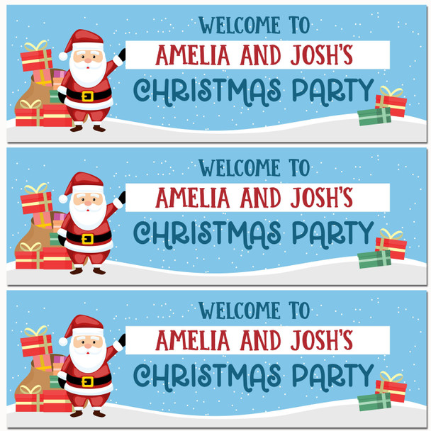 Personalised Party Banner For Christmas Party Couple Santa Gift