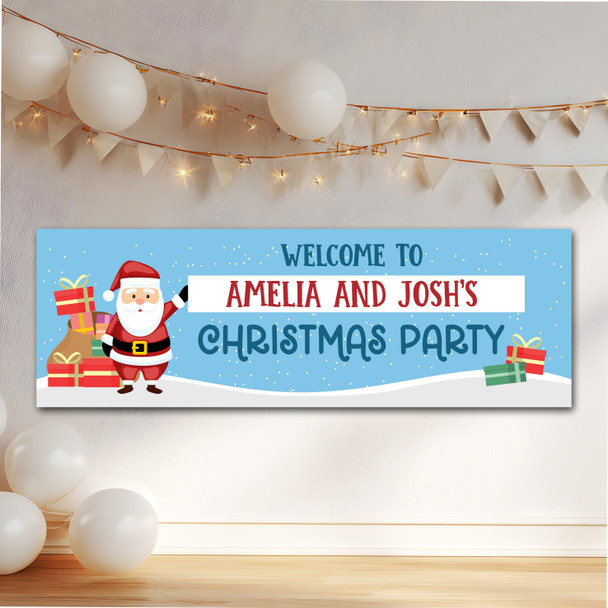 Personalised Party Banner For Christmas Party Couple Santa Gift