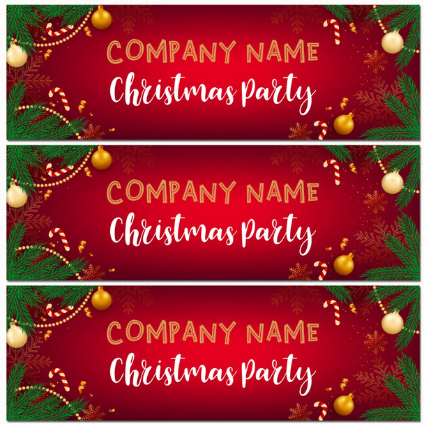 Personalised Party Banner For Christmas Party Red Snowflakes