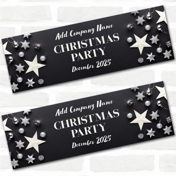 Personalised Party Banner For Christmas Party Silver Stars