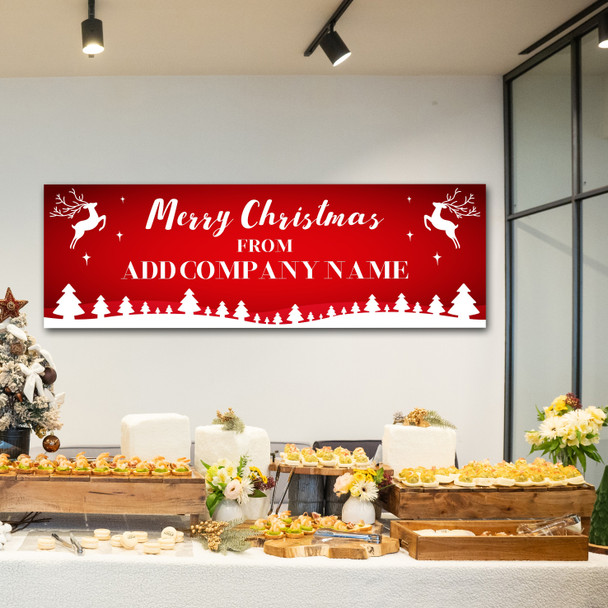 Personalised Party Banner For Christmas Red Reindeer Tree From Company