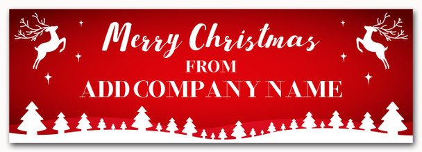 Personalised Party Banner For Christmas Red Reindeer Tree From Company