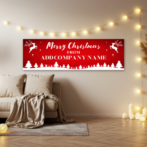 Personalised Party Banner For Christmas Red Reindeer Tree From Company