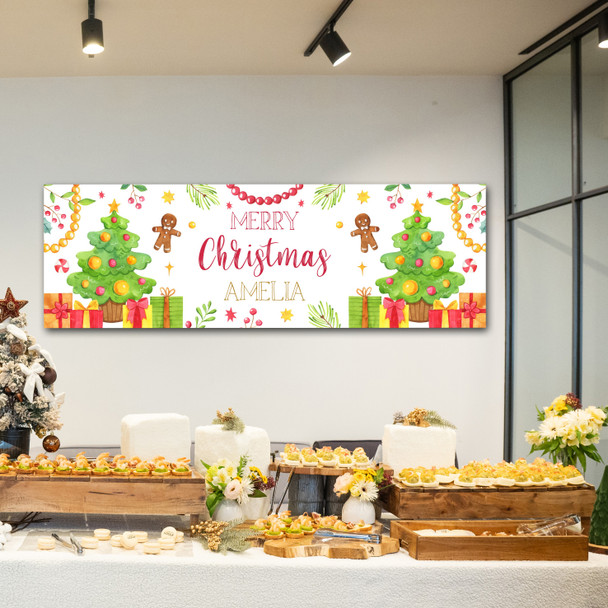 Personalised Party Banner For Christmas Tree Drinks Gingerbread