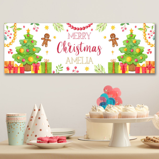 Personalised Party Banner For Christmas Tree Drinks Gingerbread
