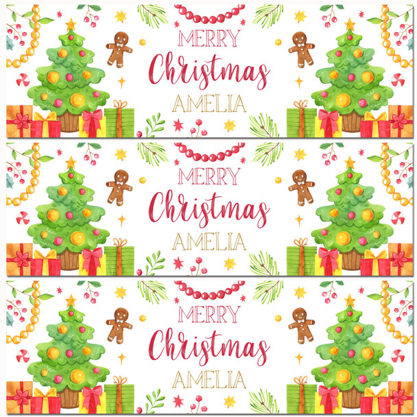 Personalised Party Banner For Christmas Tree Drinks Gingerbread