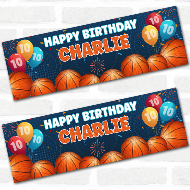 Personalised Party Banner For Kids Birthday Basketball