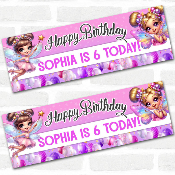 Personalised Party Banner For Kids Birthday Fairy
