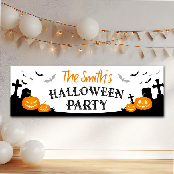 Personalised Party Banner For Halloween Party Pumpkin Graveyard