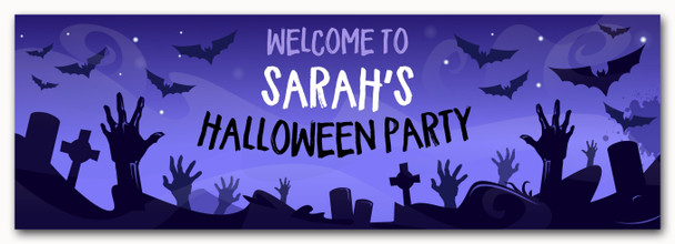 Personalised Party Banner For Halloween Party Zombie Purple