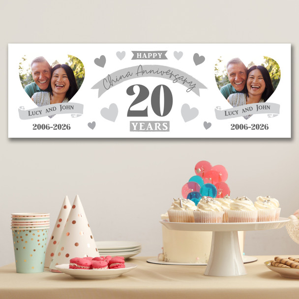 Personalised Party Banner For 20th Wedding Anniversary China 20 Years Photo