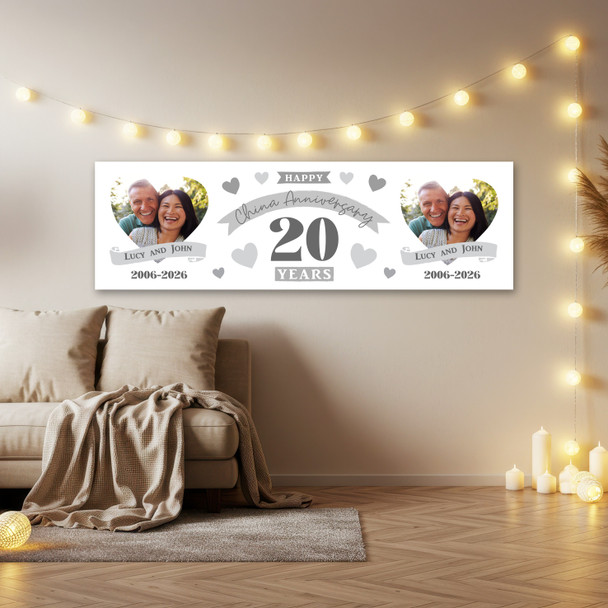 Personalised Party Banner For 20th Wedding Anniversary China 20 Years Photo