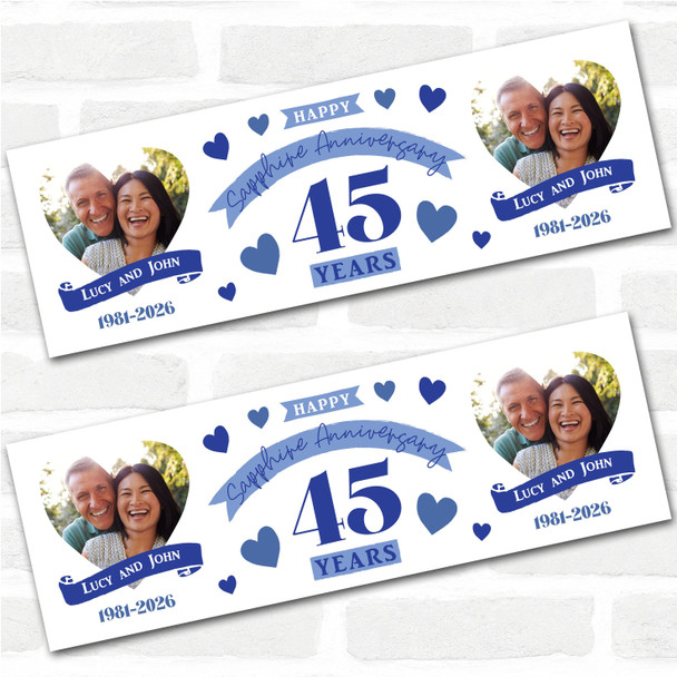 Personalised Party Banner For 45th Wedding Anniversary Sapphire 45 Years Photo