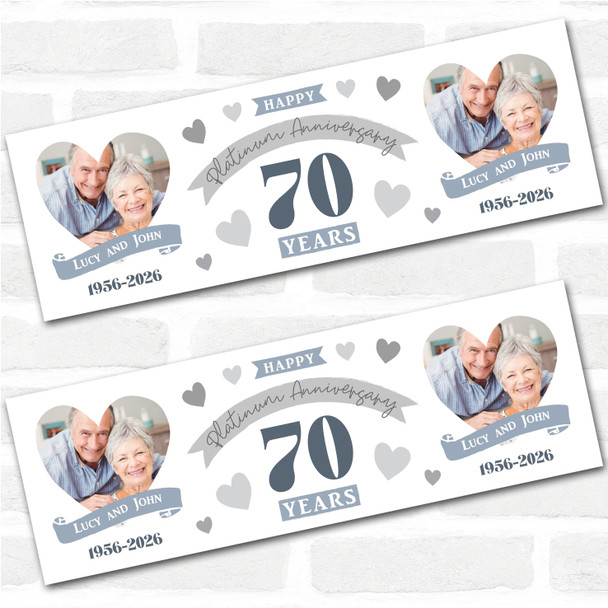 Personalised Party Banner For 70th Wedding Anniversary Platinum 70 Years Photo