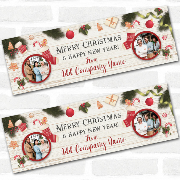 Personalised Party Banner For Christmas Party Company Photo Stocking Wood