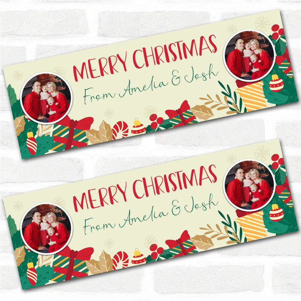 Personalised Party Banner For Christmas Photo Gift Green
