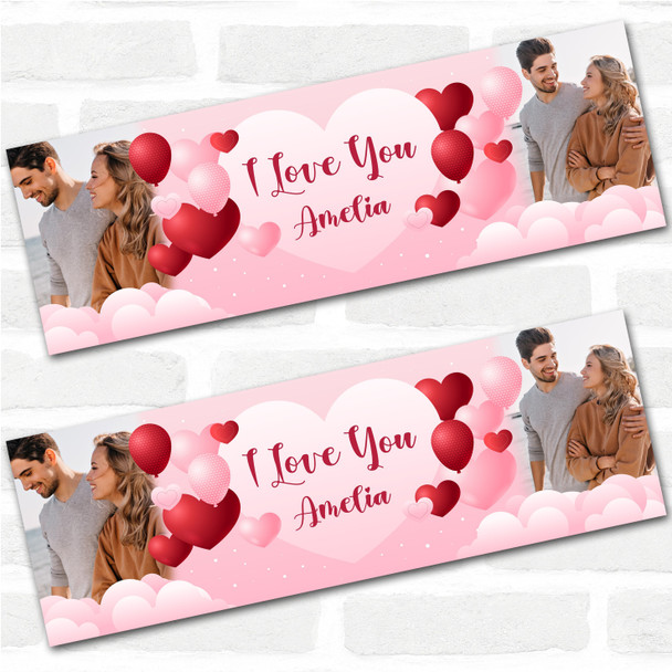 Personalised Party Banner For Valentine's Day Decoration I Love You Photo Heart