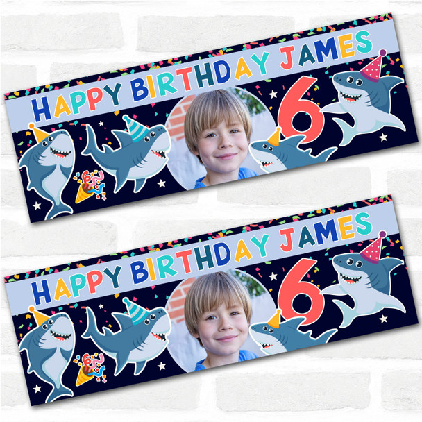 Personalised Party Banner For Kids Birthday Kids Birthday Sealife Sharks