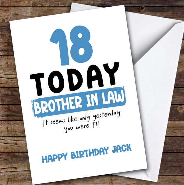 18th Birthday Card Personalised Brother-In-Law