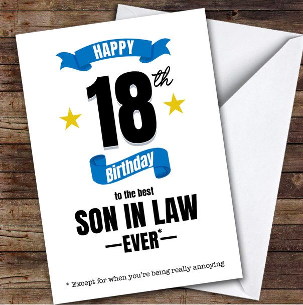 18th Birthday Card Personalised The Best Son-In-Law
