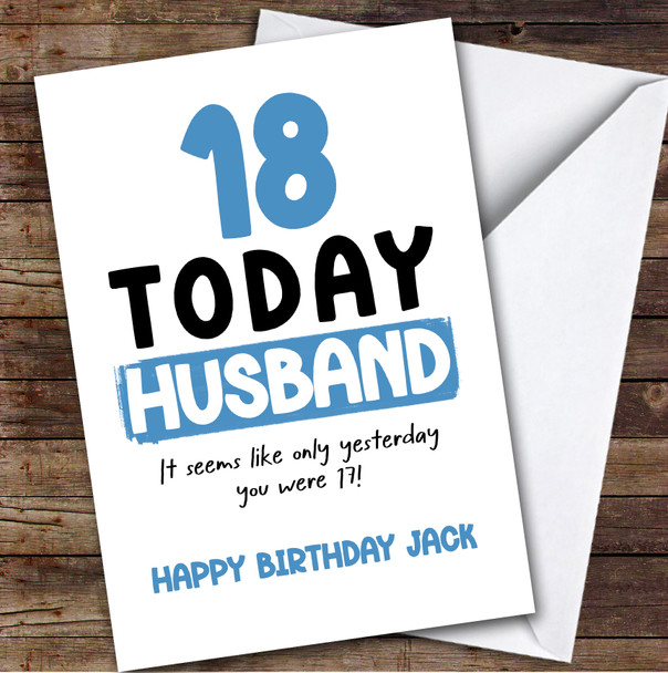 18th Birthday Card Personalised Husband