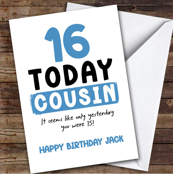 16th Birthday Card Personalised Male Cousin