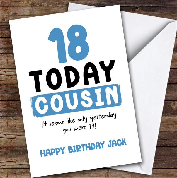 18th Birthday Card Personalised Male Cousin