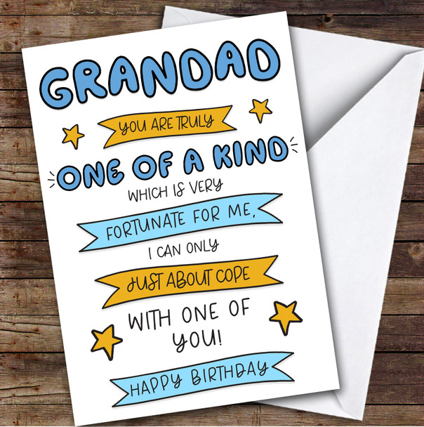 Birthday Card Personalised Grandad One Of A Kind Funny