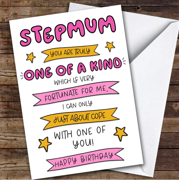 Birthday Card Personalised Stepmum One Of A Kind Funny