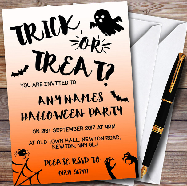 Ghost and Bats Personalised Halloween Party Invitations