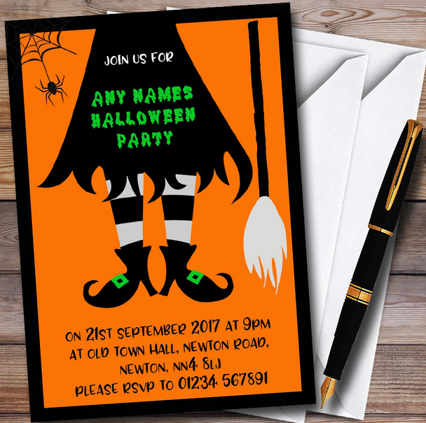 Witches Legs Personalised Halloween Party Invitations