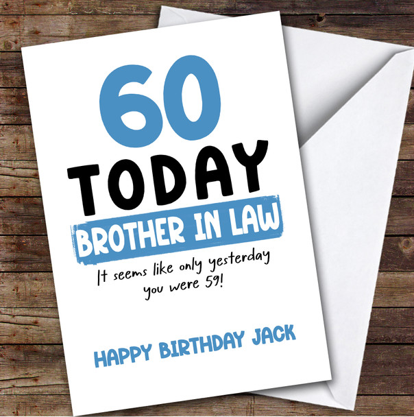 60th Birthday Card Personalised Brother-In-Law