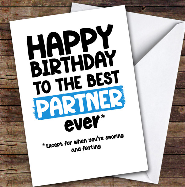 Funny Happy Birthday Card Personalised The Best Partner Ever