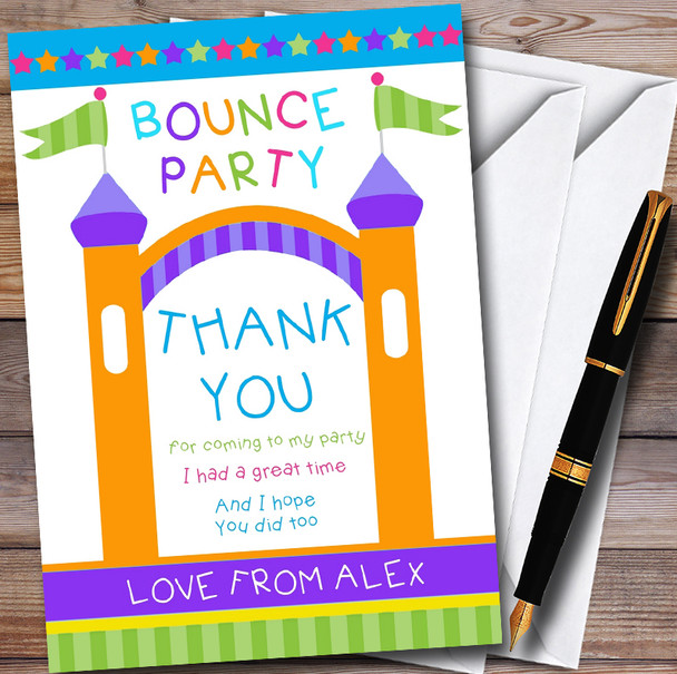 Bounce House Bouncy Castle Personalised Childrens Birthday Party Thank You Cards