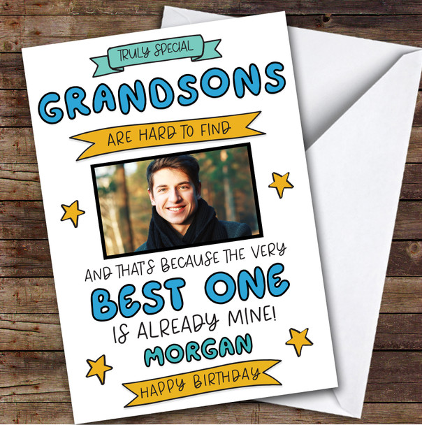 Birthday Card Personalised Grandson Photo Best One Is Mine