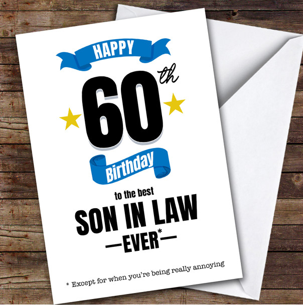 60th Birthday Card Personalised The Best Son-In-Law