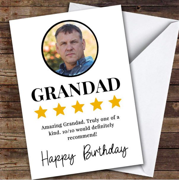 Birthday Card Personalised Grandad Photo Review Stars 10 Out Of 10