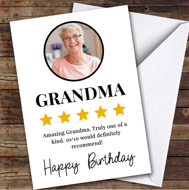 Birthday Card Personalised Grandma Photo Review Stars 10 Out Of 10