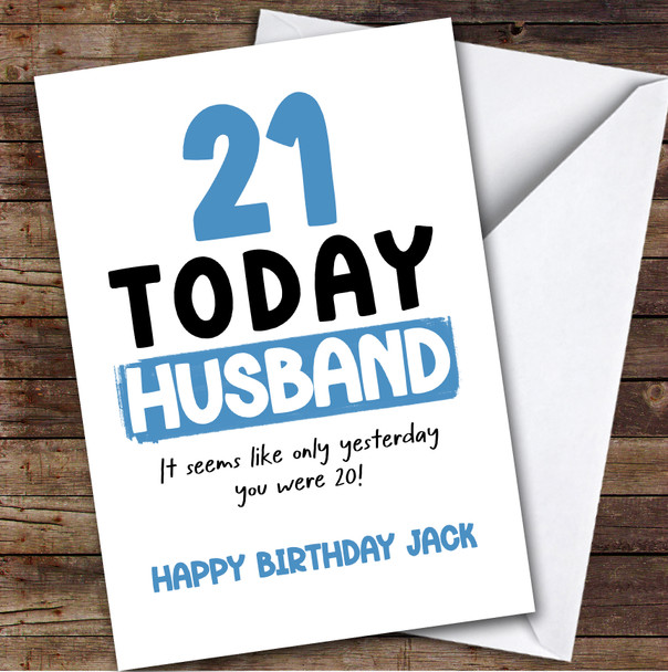 21st Birthday Card Personalised Husband