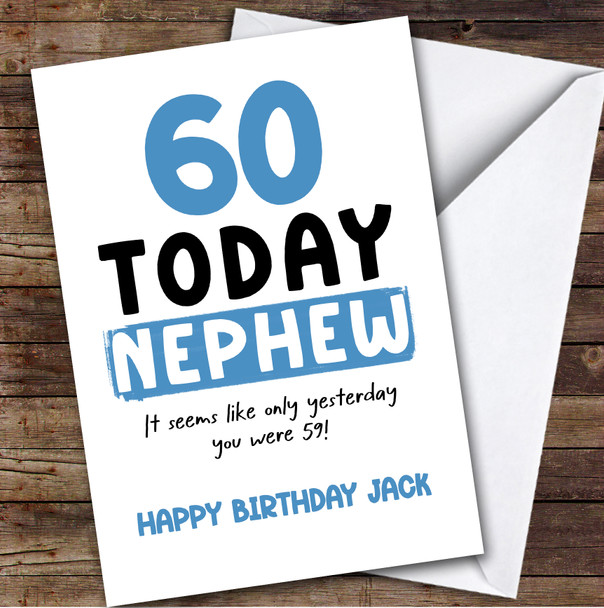 60th Birthday Card Personalised Nephew