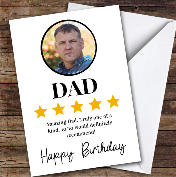 Birthday Card Personalised Dad Photo Review Stars 10 Out Of 10