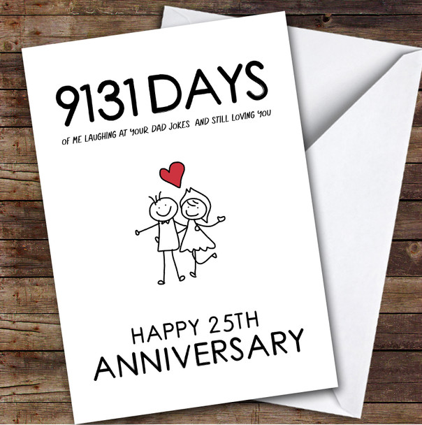 25th Wedding Anniversary Card Personalised Husband Dad Jokes