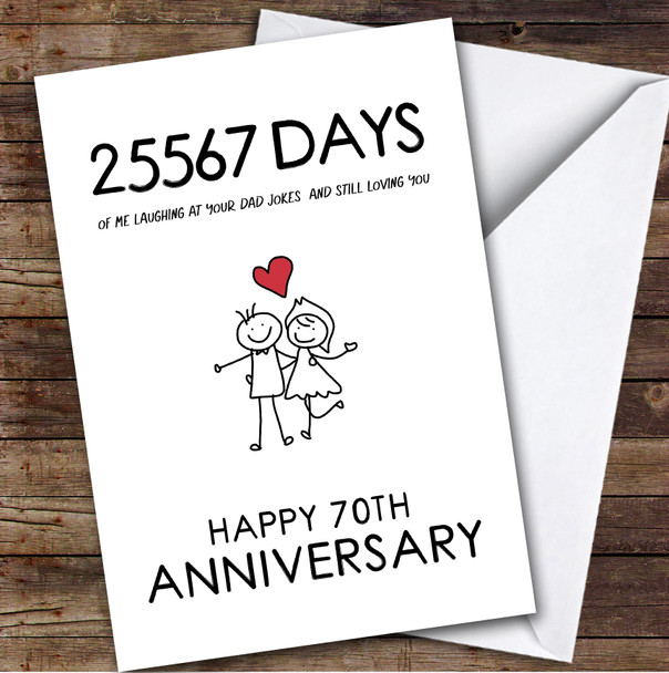 70th Wedding Anniversary Card Personalised Husband Dad Jokes